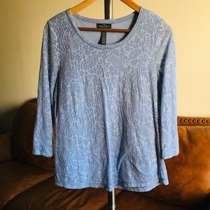 LAUREN JEANS CO LRL Paisley Teal Blouse Size M